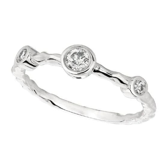 0.35 Carat Round Real Diamond Bubble Ring Band White Gold 14K Bezel Set - Band-harrychadent.ca