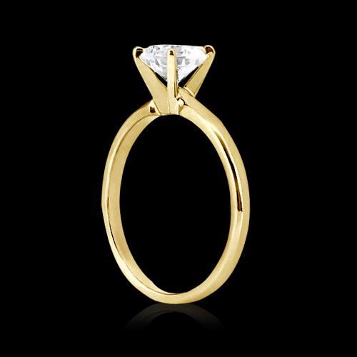 0.50 Carats Real Diamond Wedding Solitaire Ring Yellow Gold 14K