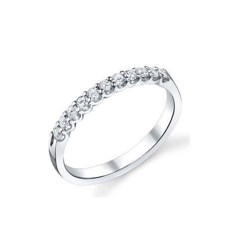 0.55 Ct Round Cut Genuine Diamond Wedding Half Eternity Band 14K White Gold