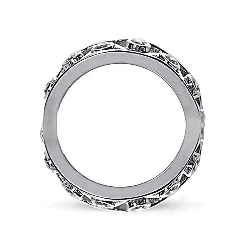 0.70 Carats Round Lab Grown Diamond Eternity Wedding Band White Gold 14K