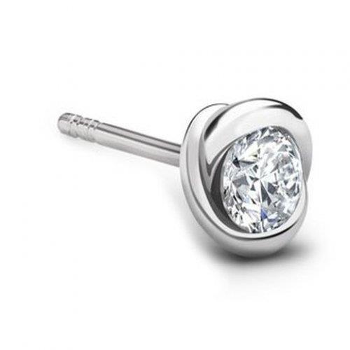 0.75 Carats Men's Single Natural Diamond Stud Earring 14K White Gold