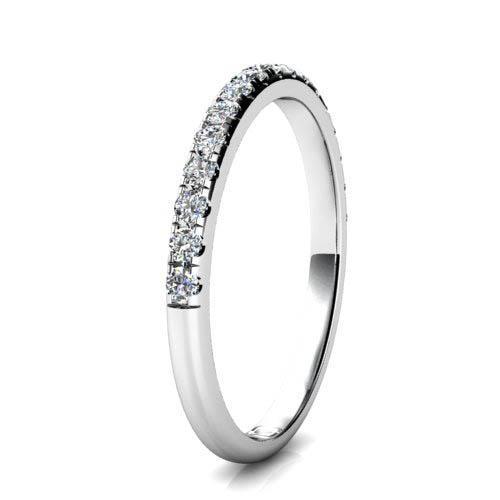 0.80 Ct Prong Set Round Real Diamond Half Eternity Band White Gold