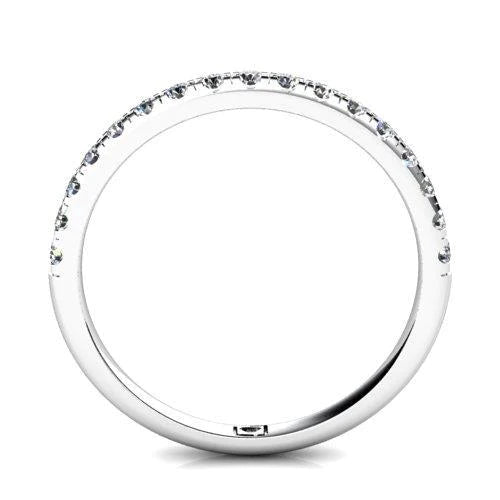 0.80 Ct Prong Set Round Real Diamond Half Eternity Band 14K