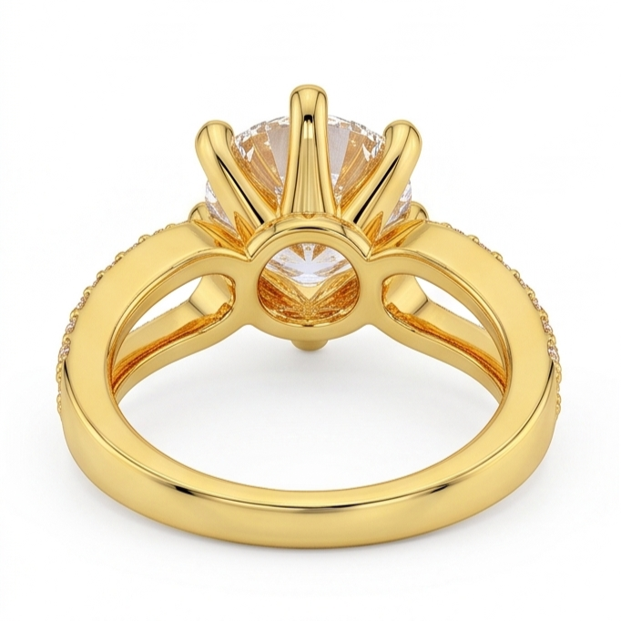 1.4 Ct Real Natural Earth Mined Diamond ( Not Lab Grown ) Wedding Ring 14K Yellow Gold Six Prong Set