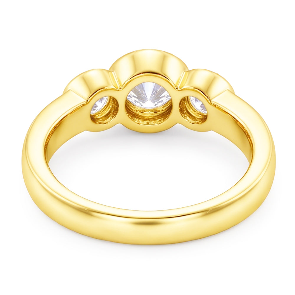 1.43 Ct Three Stone Style Real Natural Earth Mined Diamond ( Not Lab Grown ) Engagement Ring