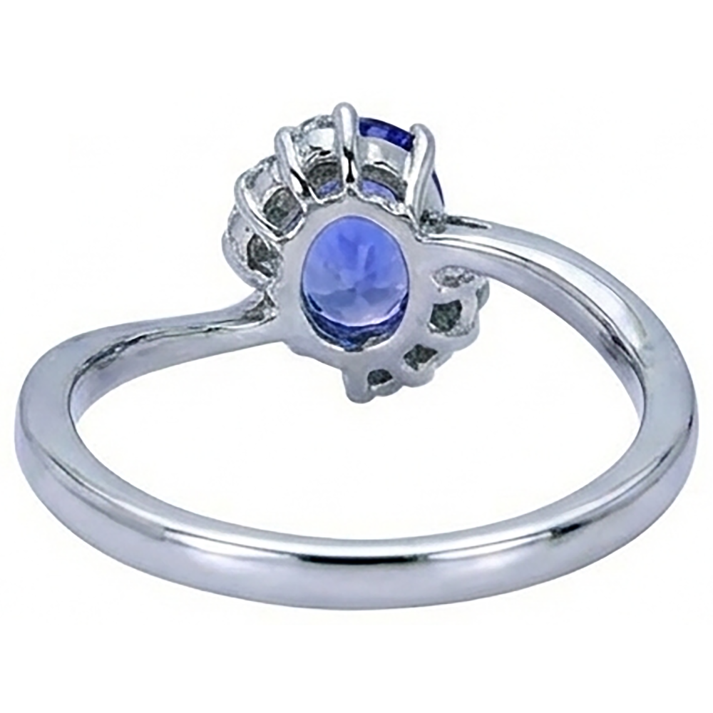 1.75 Carat Oval Tanzanite & Round Natural Earth Mined Diamond ( Not Lab Grown ) s Ring Gemstone Jewelry