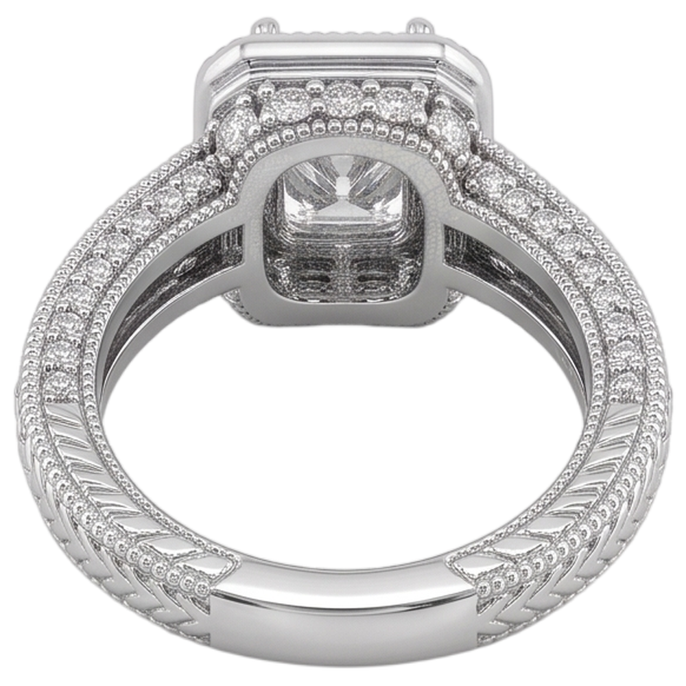 1.75 Carats Real Natural Earth Mined Diamond ( Not Lab Grown ) Engagement Ring Pave Setting Milgrain Jewelry New