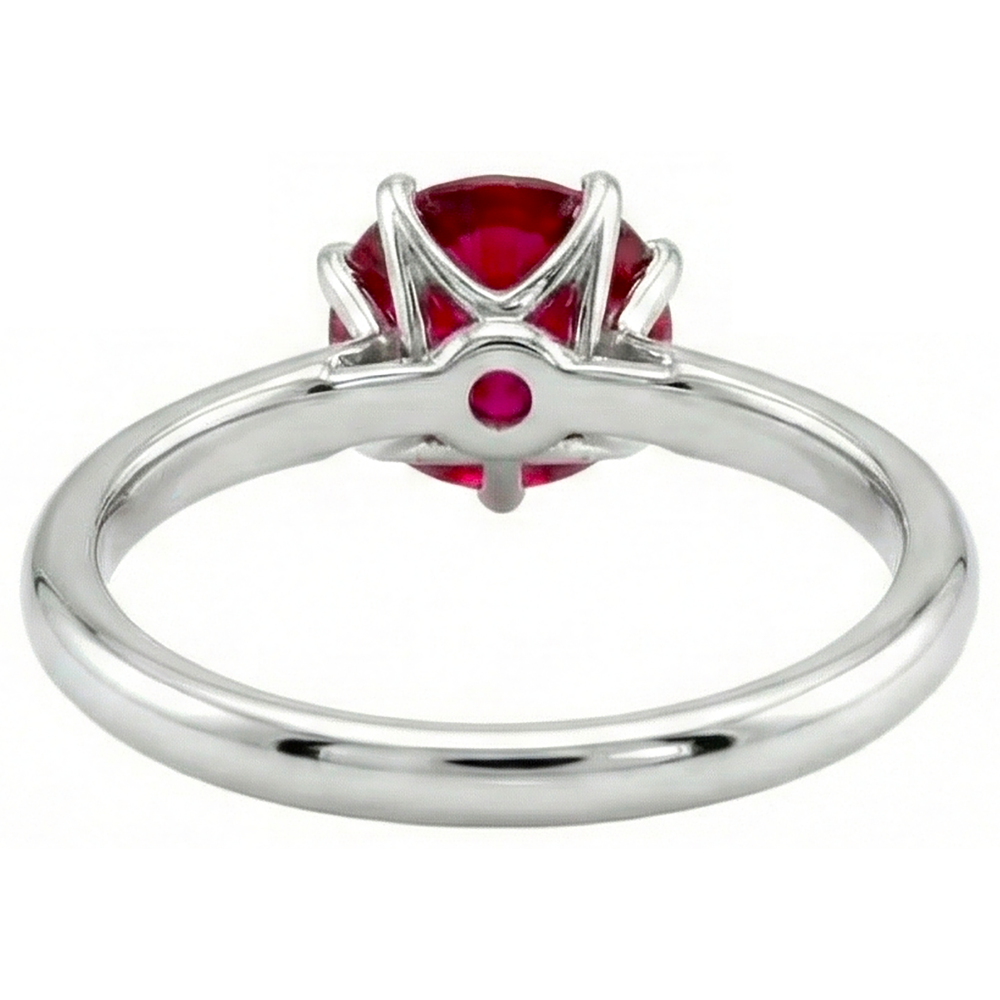 1 Carat Round Red Ruby Engagement Ring Solitaire Gemstone