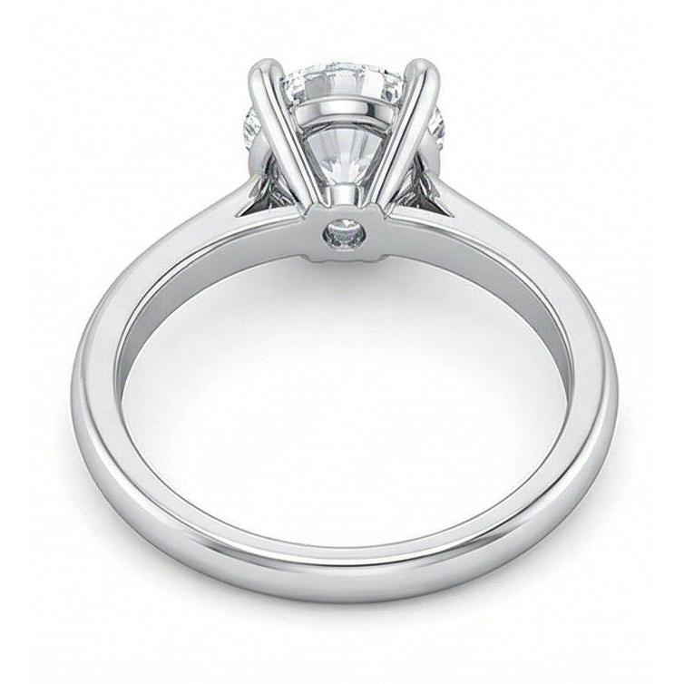 1 Carat Round Solitaire Natural Earth Mined Diamond ( Not Lab Grown ) Engagement Ring 14K White Gold