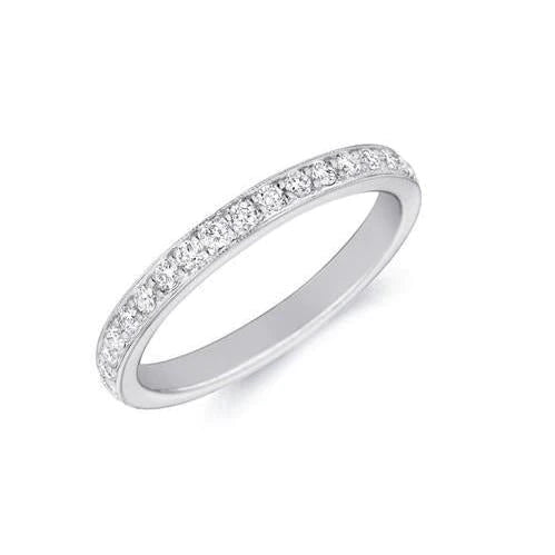 1.05 Ct Round Cut Lab Grown Diamond Eternity Wedding Band Gold 14K