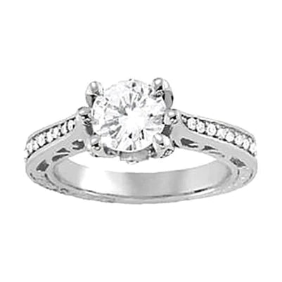 1.23 Carat Real Diamond Engagement Ring With Accents Women Jewelry