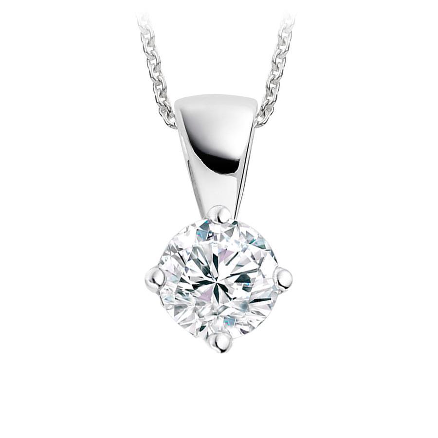 1.25 Carats Round Genuine Diamond Pendant Gold Women Jewelry Prong Set New