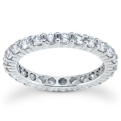 1.25 Ct Round Lab Grown Diamond Eternity Ladies Band Solid Gold 14K