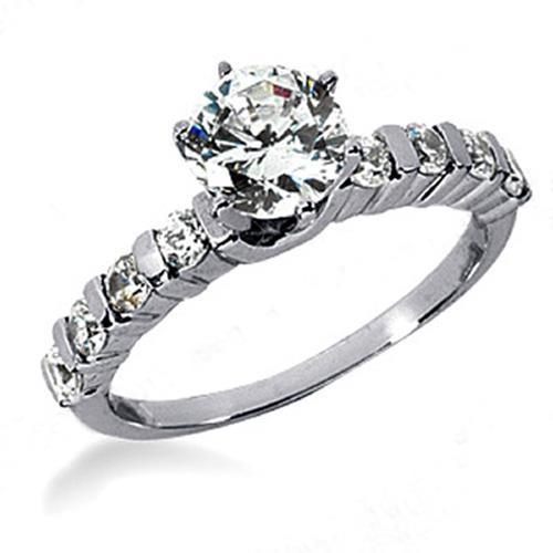 1.30 Carats Real Diamond Anniversary Ring White Gold Jewelry
