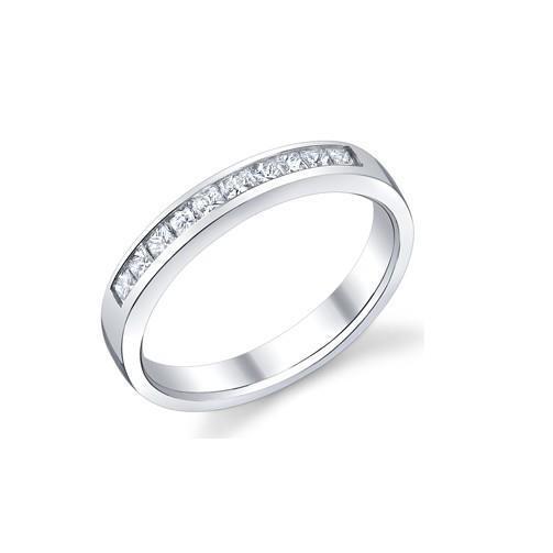 1.32 Ct Sparkling Princess Cut Lab Grown Diamond Eternity Band 14K White Gold