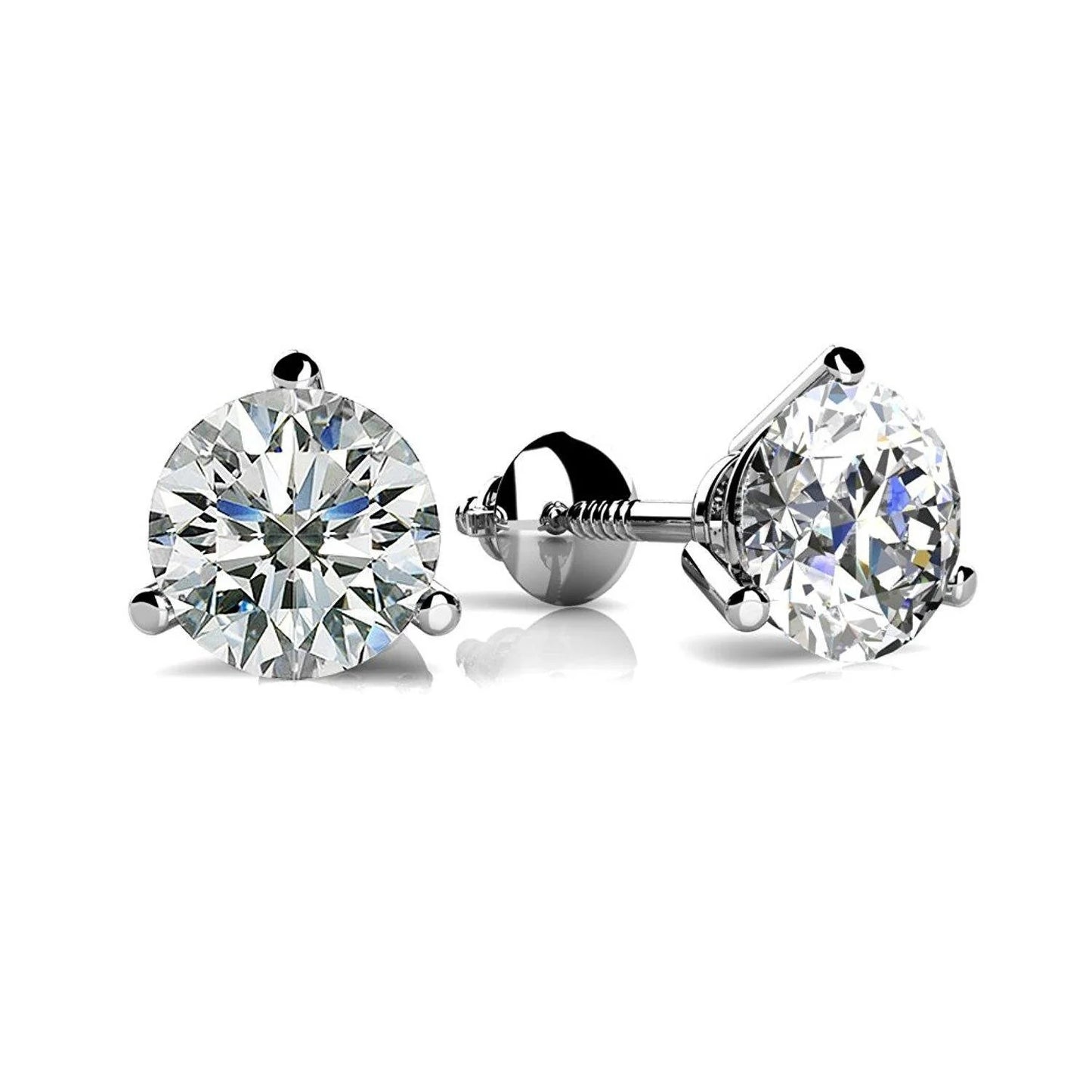 1.3 Ct Round Solitaire Real Diamond Stud Earring