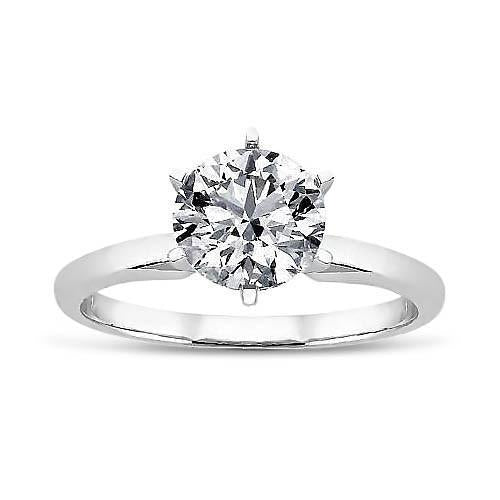1.40 Carats Round Natural Diamond Solitaire Engagement Ring Jewelry