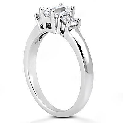 1.41 Ct. Genuine Diamond Three Stone Ring Emerald Cut Gold