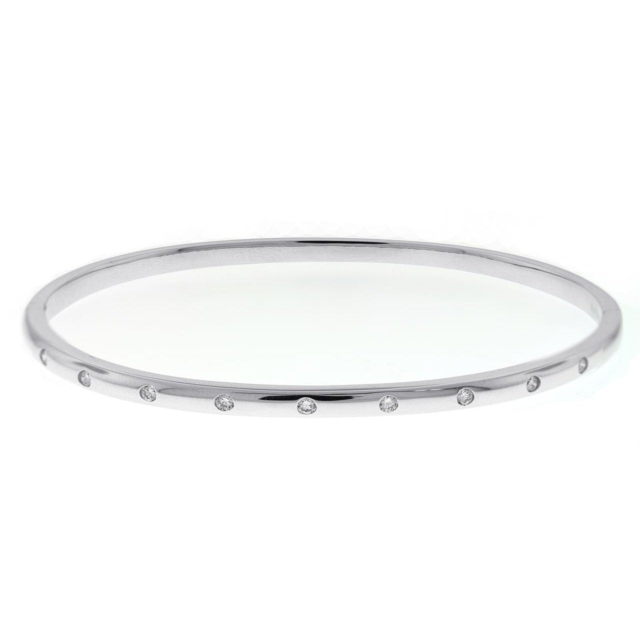 1.50 Carat Bezel Set Round Genuine Diamond Bangle Jewelry