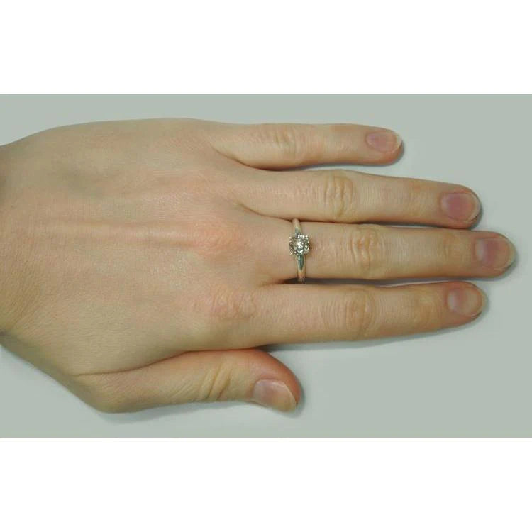 1.50 Carat Radiant Real Diamond Solitaire Engagement Ring 14K