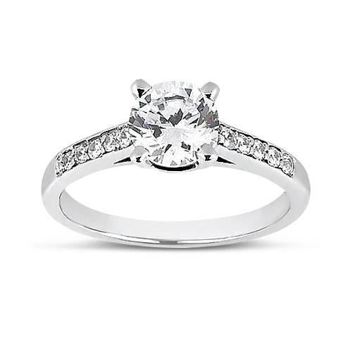 1.50 Carat Round Brilliant Natural Diamond Anniversary Ring White Gold 14K