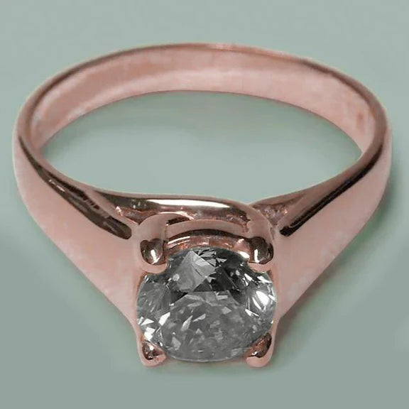 1.50 Carat Round Brilliant Natural Diamond Solitaire Ring Rose