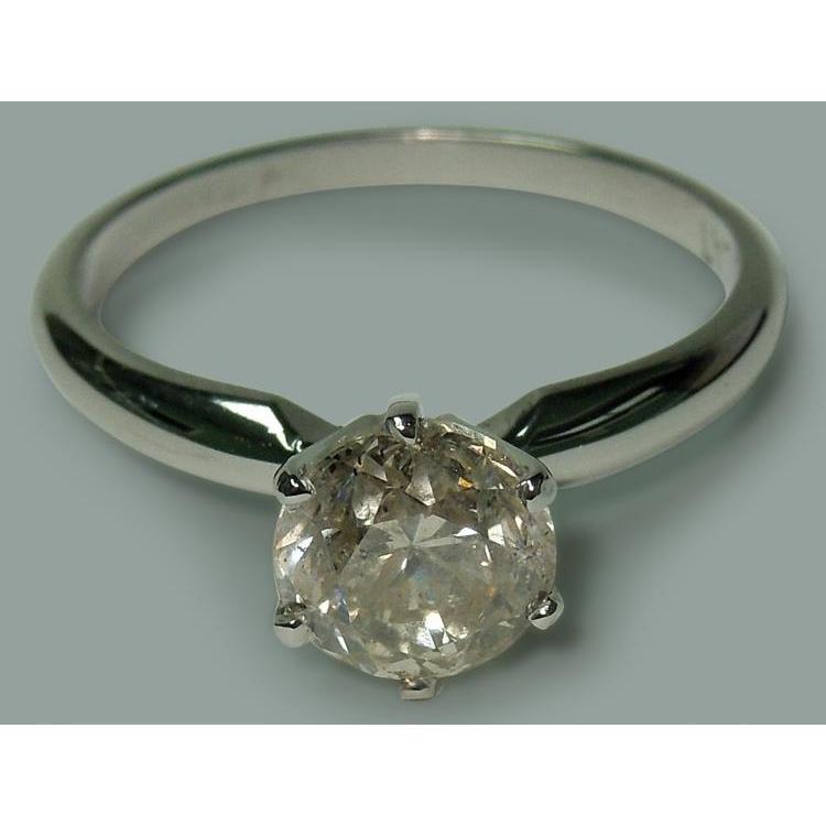 1.50 Carat Round Real Diamond Solitaire Engagement Ring Jewelry