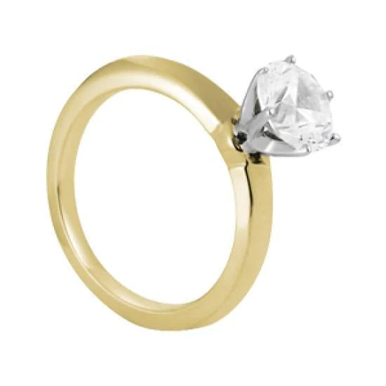 1.50 Carats Natural Diamond Solitaire Engagement Ring Two Tone