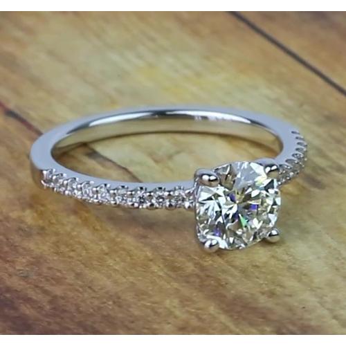 Round Real Diamond Engagement Ring Jewelry