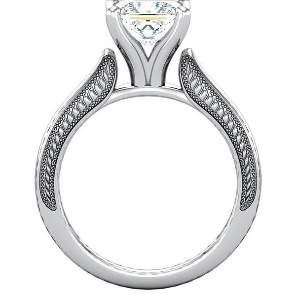 1.50 Carats Vintage Style Real Princess Diamond Solitaire Ring - Solitaire Ring-harrychadent.ca