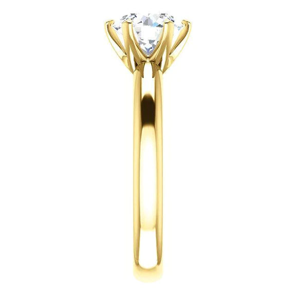 Round Brilliant Natural Yellow Gold Solitaire Ring