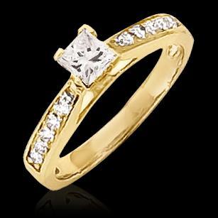 1.50 Ct Natural Diamond Ring Princess Cut Jewelry Yellow Gold 14K