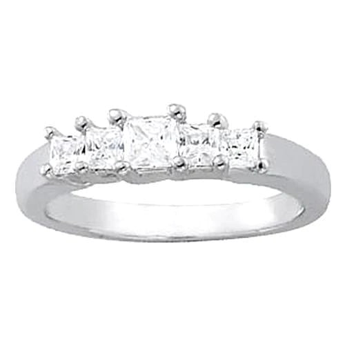 1.50 Carats Lab Grown Diamond Engagement Ring Princess White Gold 14K