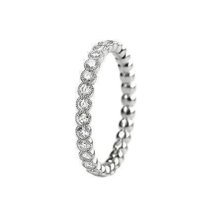 1.50 Carats Round Lab Grown Diamond Engagement Band Jewelry White Gold 14K