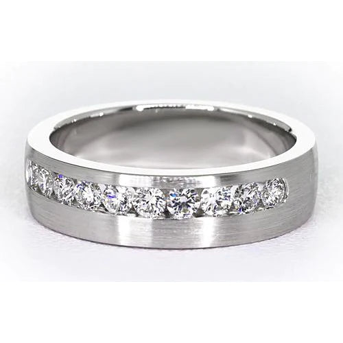 1.50 Carats Round Real Natural Earth Mined Diamond Anniversary Band White Gold 14K Jewelry
