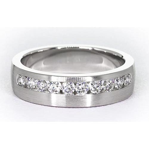 1.50 Carats Round Real Natural Earth Mined Diamond Anniversary Band White Gold 14K Jewelry