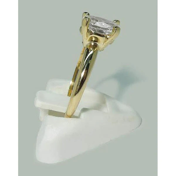 1.51 Carat Oval Real Diamond Solitaire Ring Yellow Gold 14K