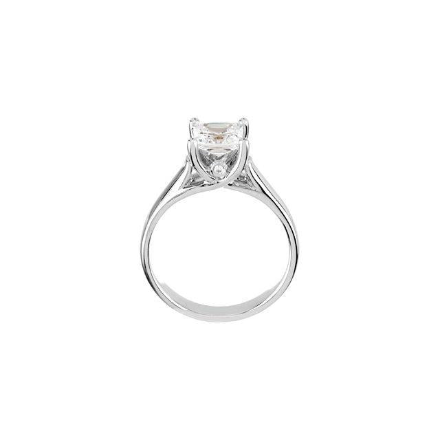 1.55 Carat Prong Setting Princess Real Diamond Solitaire Ring
