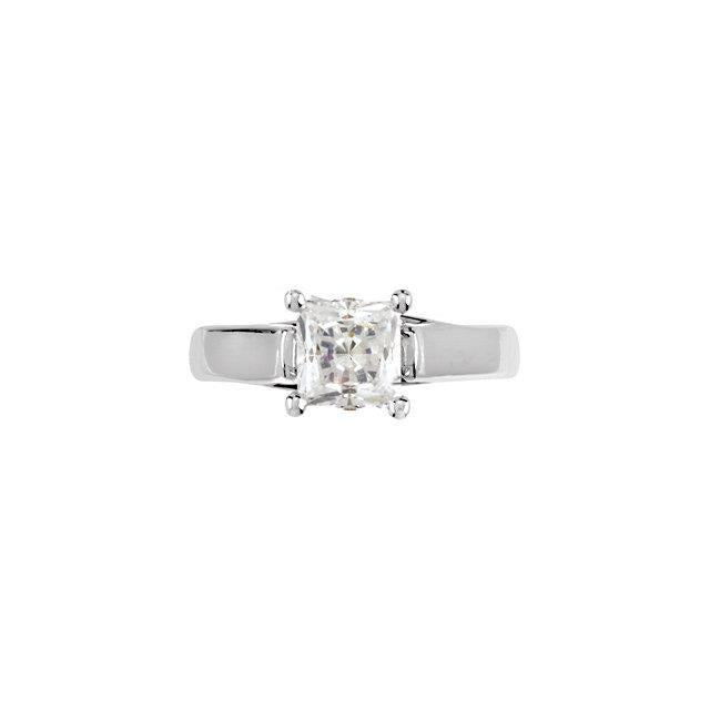 1.55 Carat Prong Setting Princess Real Diamond Solitaire Ring