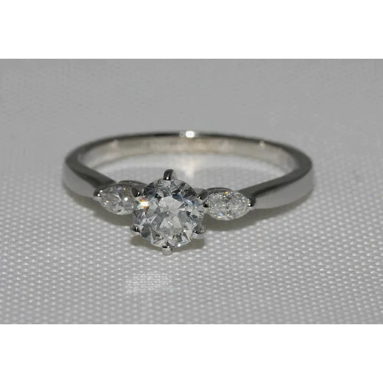 1.55 Carat Real Diamonds 3 Stone Engagement Ring