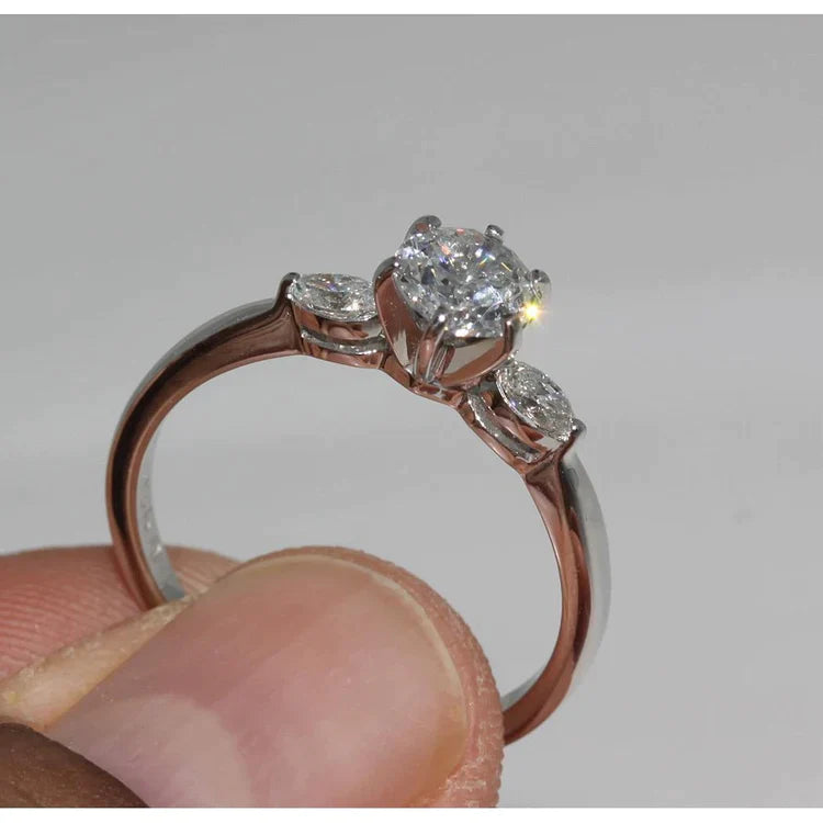 Real Diamonds 3 Stone Engagement Ring Gold White