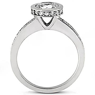 1.55 Ct. Hidden Halo Real Diamonds Women Engagement Ring With Accents