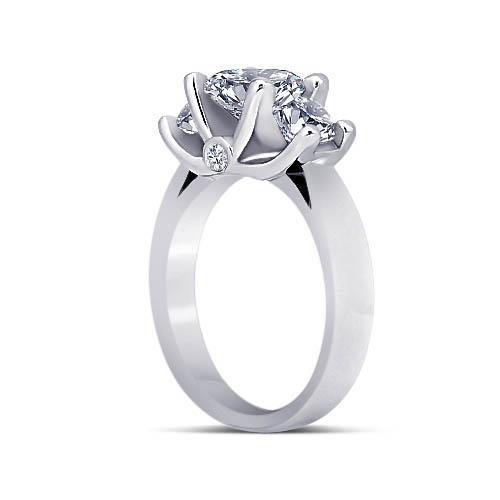 1.71 Ct. Round Genuine Diamonds 3 Stone Anniversary Ring White Gold Jewelry