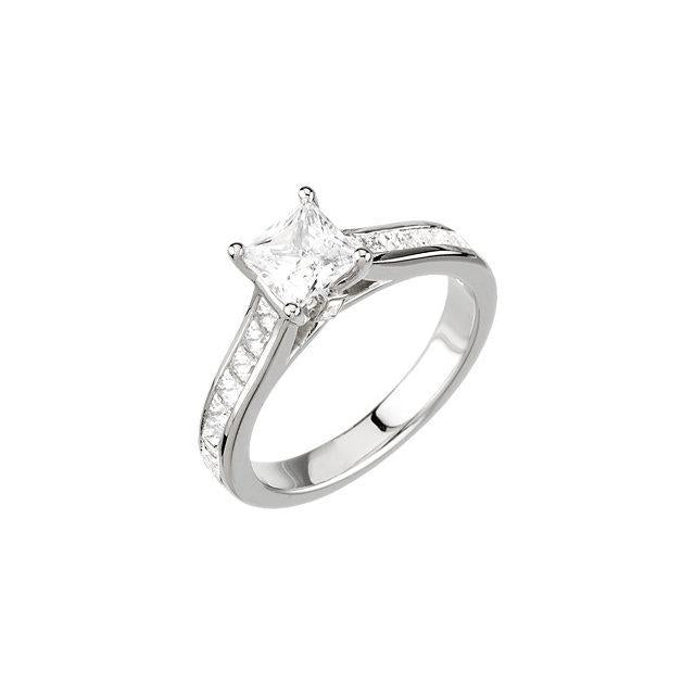 1.75 Carat Princess Real Diamond Anniversary Ring White Gold