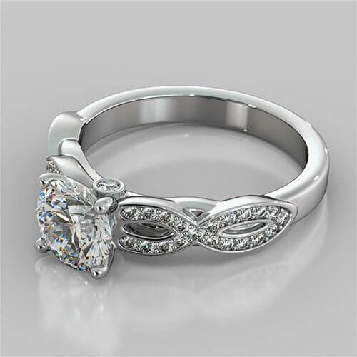 1.75 Carats Natural Diamond Anniversary Ring 14K White Gold