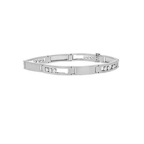 1.75 Carats Natural Round Cut Diamond Men Bracelet White Gold 14K