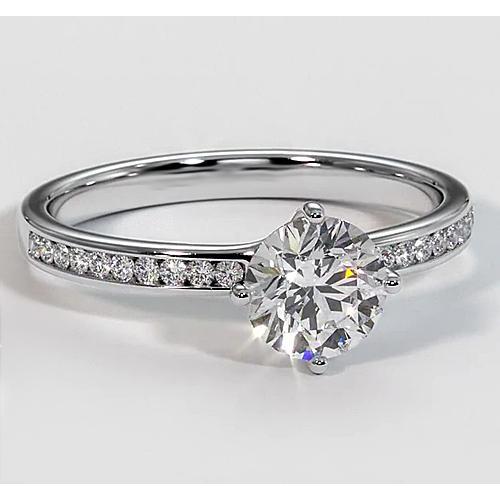 1.75 Carats White Gold Real Diamond Engagement Ring With Accents
