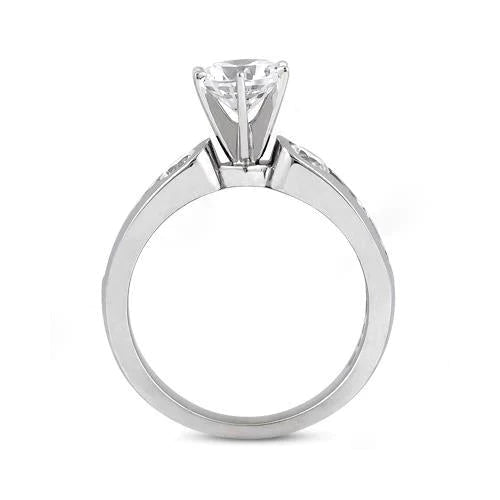 1.75 Ct. Real Diamonds Three Stone Ring Engagement White Gold