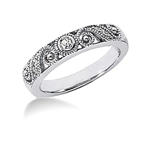 1.78 Carats Diamond Real Engagement Ring Set Vintage Style White Gold 14K - Engagement Ring Set-harrychadent.ca