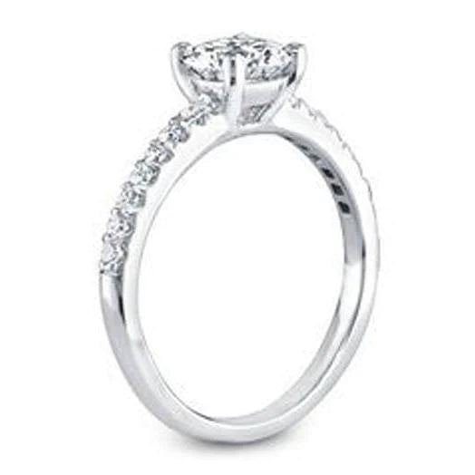1.79 Ct Genuine Diamond Engagement Ring Accented White Gold